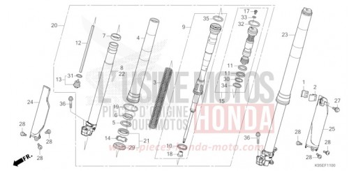 FOURCHETTE AVANT CRF250RR de 2024